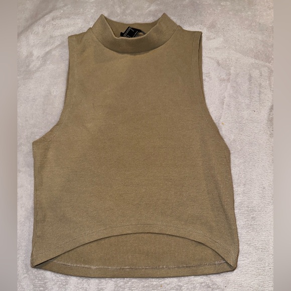 "Forever 21 Taupe Rib-Knit Tight-Fitting Tank Top - Size Small" - Picture 6 of 7